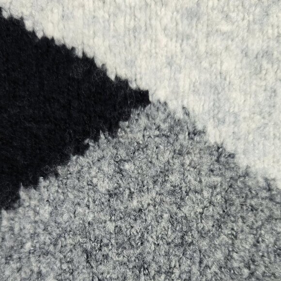 J. Crew Merino Wool Blend Gray Black Colorblock Mockneck Sweater Soft Cozy BV340 - Picture 5 of 9